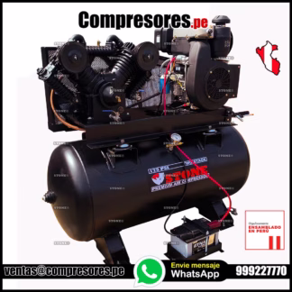 COMPRESOR PETROLERO DOBLE ETAPA 175PSI 40 CFM 120 GALONES STONE® - Modelo: GATOR40D